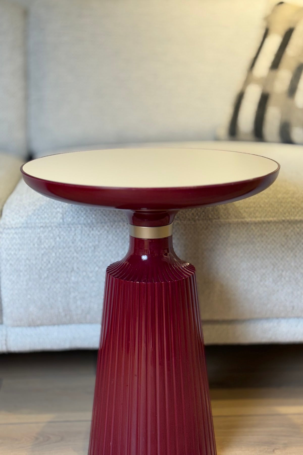 Calista Burgundy Modern Single Side Table | Single Piece Large Size Coffee Table