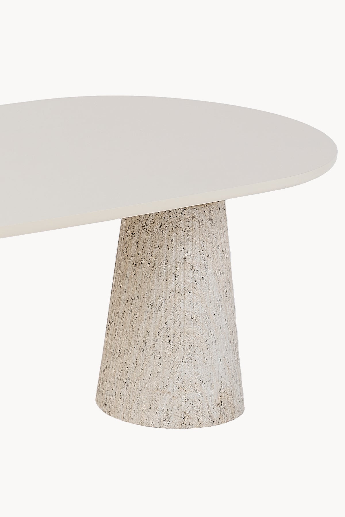 Calista Traverten Modern Orta Sehpa | Oval Tabla Çift Ayaklı Salon Sehpası