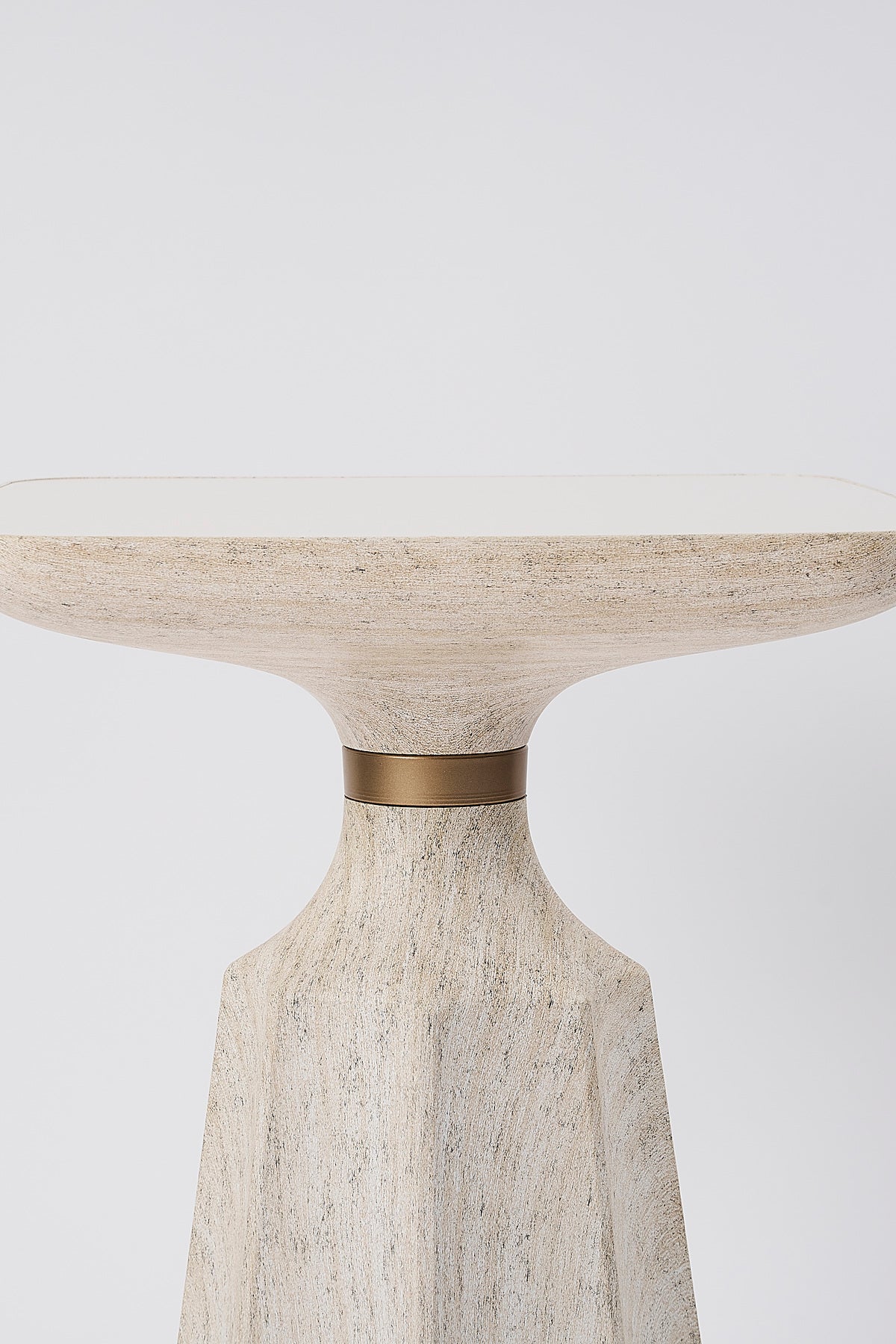 Marmaros Travertine Modern Single Side Table | One-Piece Large Size Coffee Table