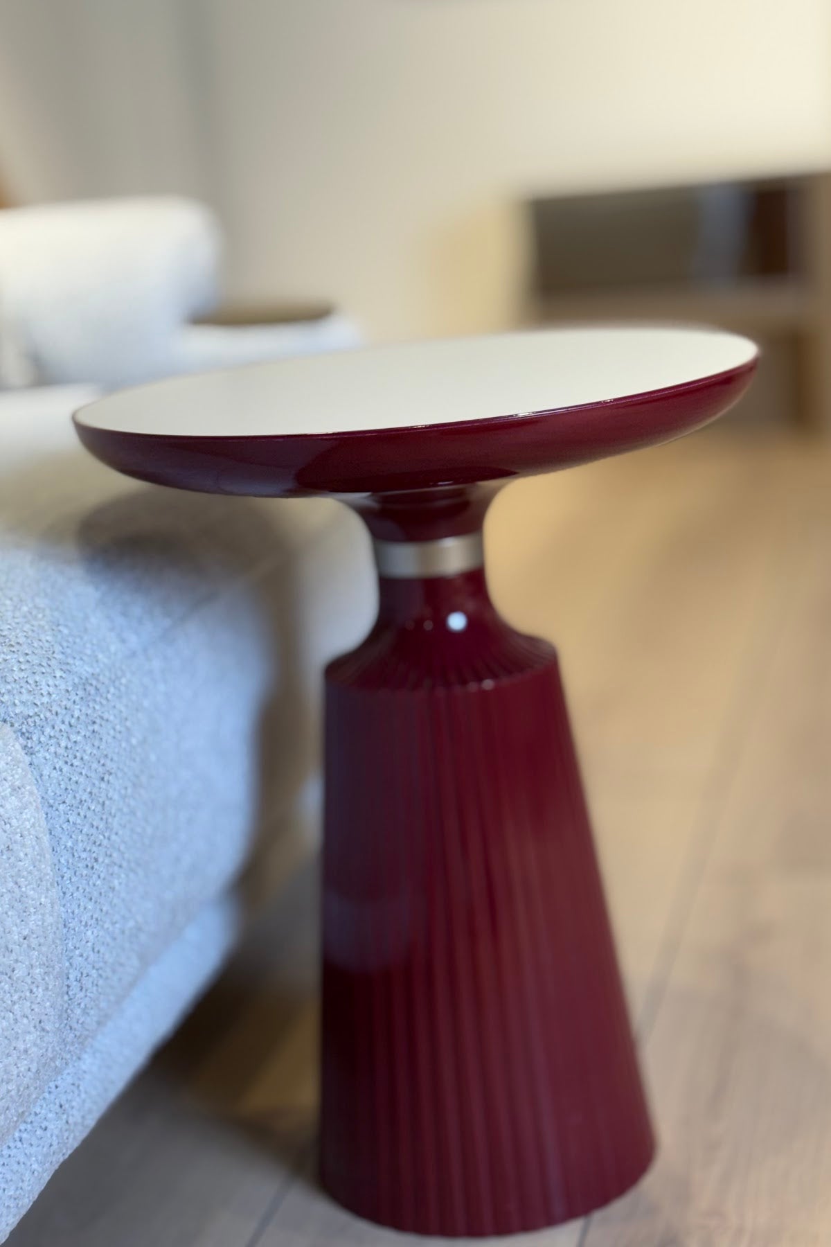 Calista Burgundy Modern Single Side Table | Single Piece Large Size Coffee Table