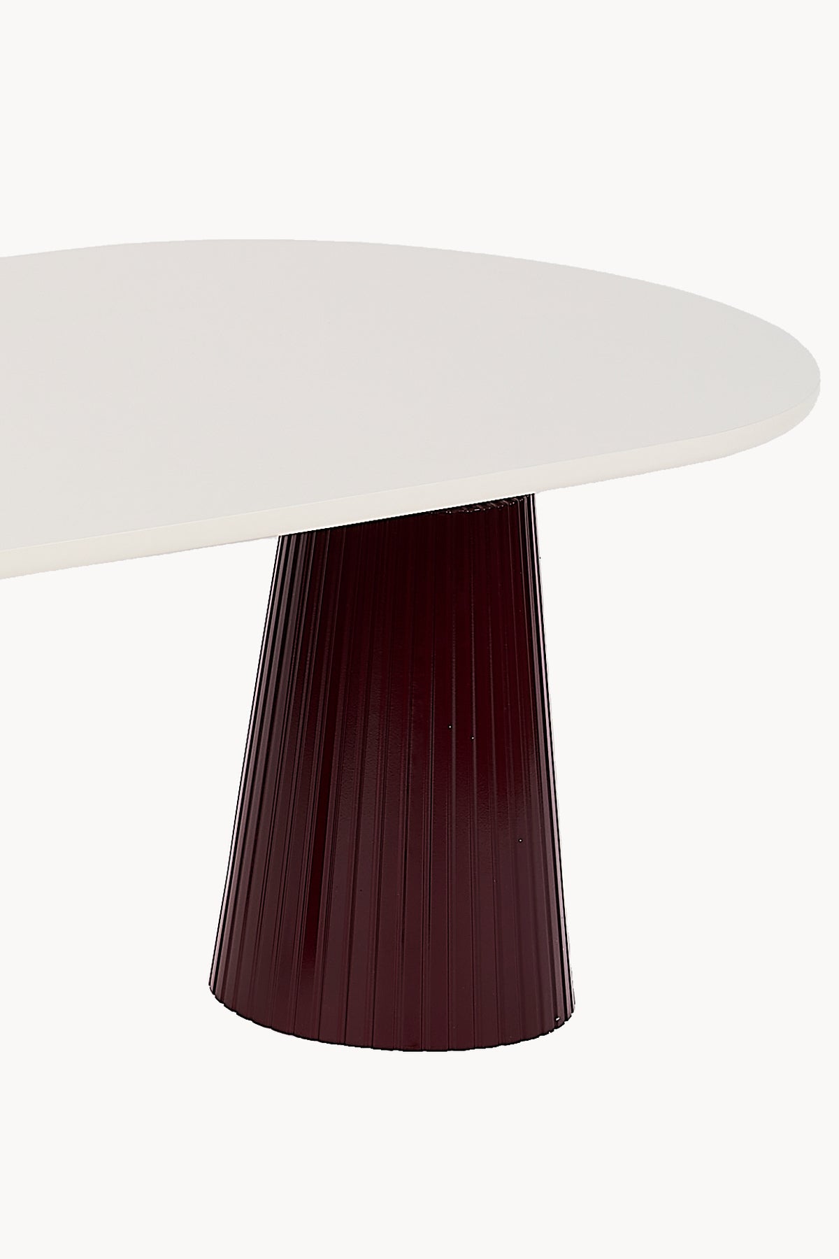 Calista Bordo Modern Orta Sehpa | Oval Tabla Çift Ayaklı Salon Sehpası