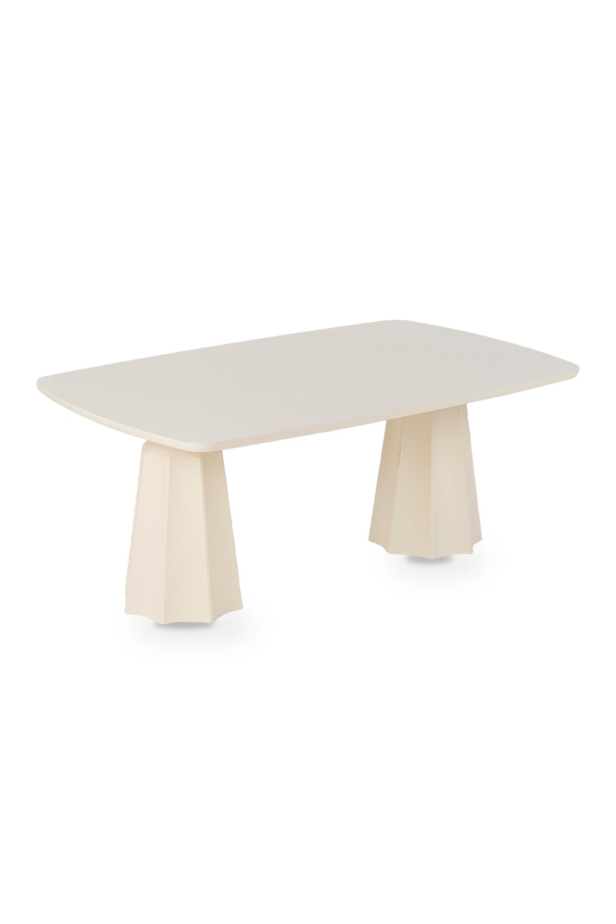 Marmaros Moonstone Modern Coffee Table | Rectangular Top Double-Legged Living Room Table