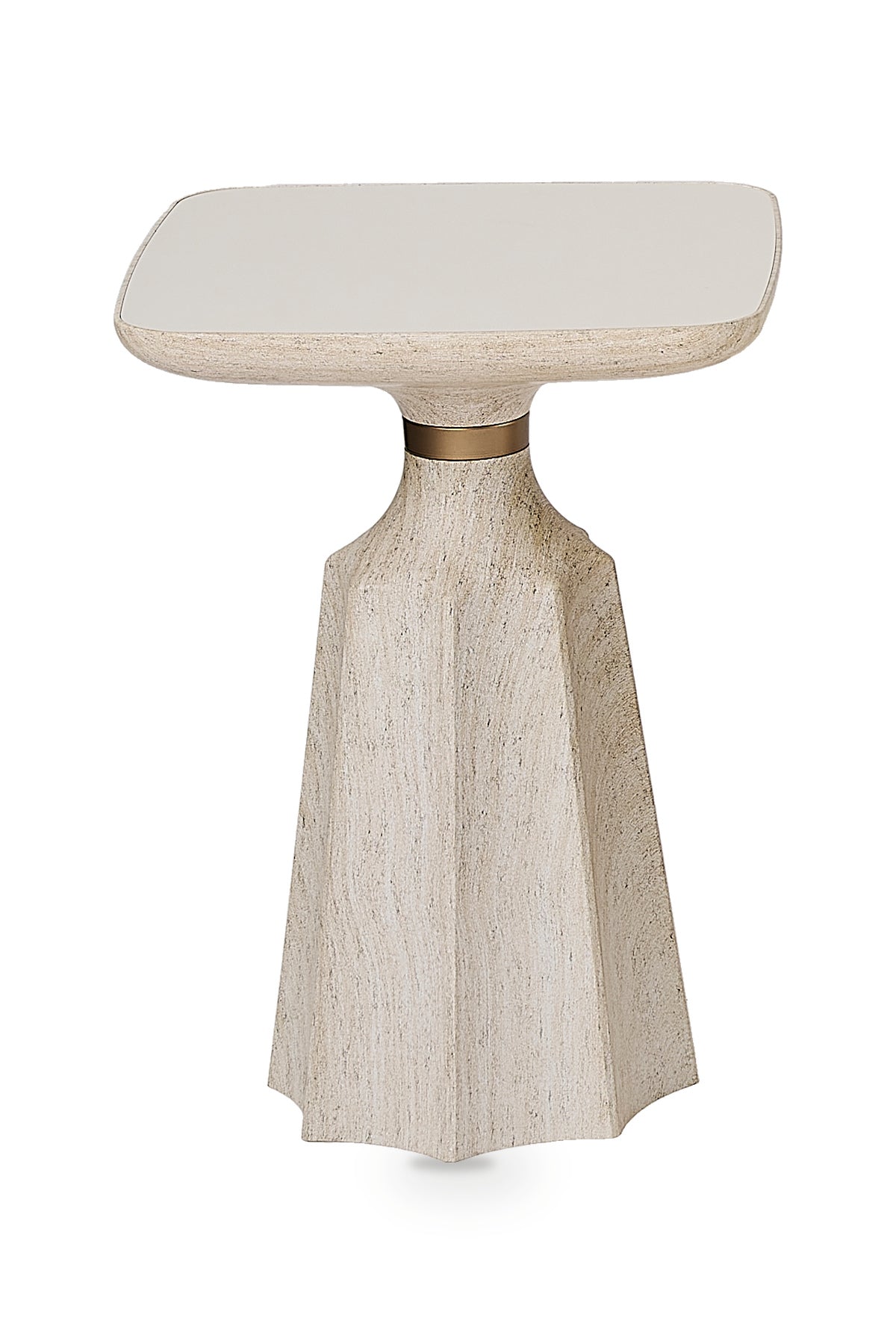 Marmaros Travertine Modern Single Side Table | One-Piece Large Size Coffee Table