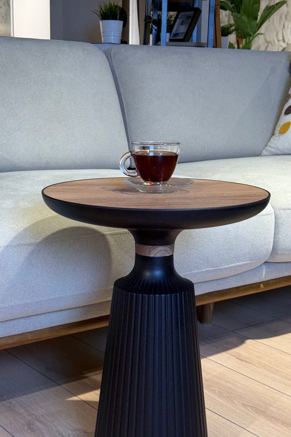 Calista Black-Wood Modern Single Side Table | One-Piece Large Size Coffee Table