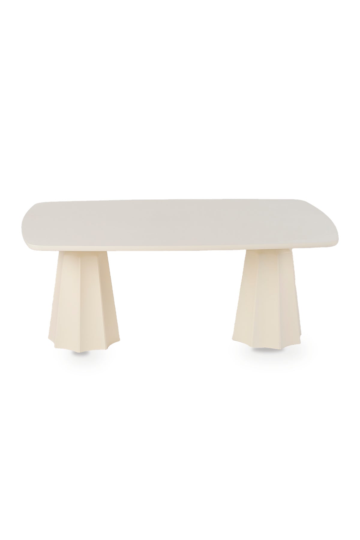 Marmaros Moonstone Modern Coffee Table | Rectangular Top Double-Legged Living Room Table