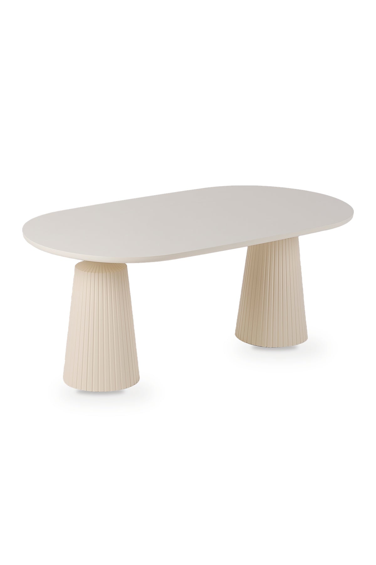 Calista Aytaşı Modern Orta Sehpa | Oval Tabla Çift Ayaklı Salon Sehpası