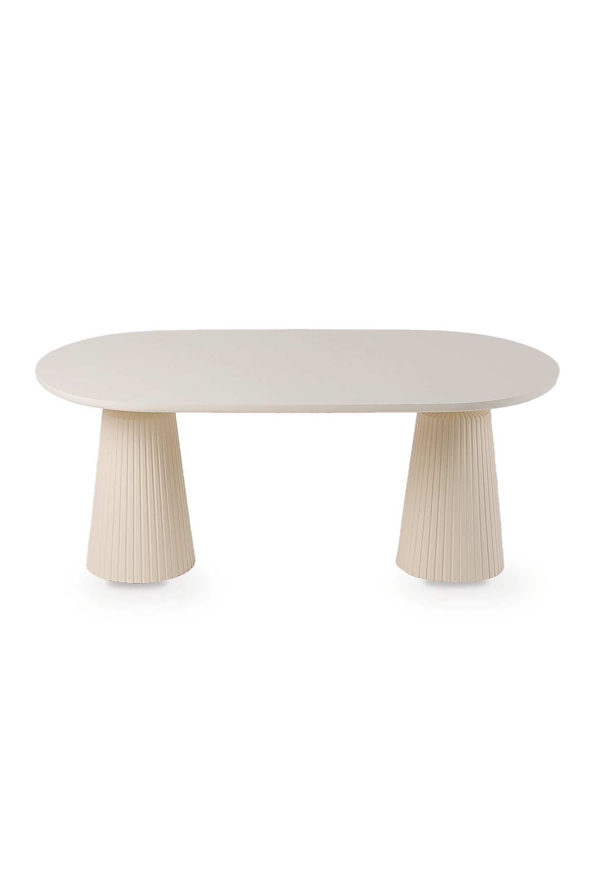 Calista Aytaşı Modern Orta Sehpa | Oval Tabla Çift Ayaklı Salon Sehpası