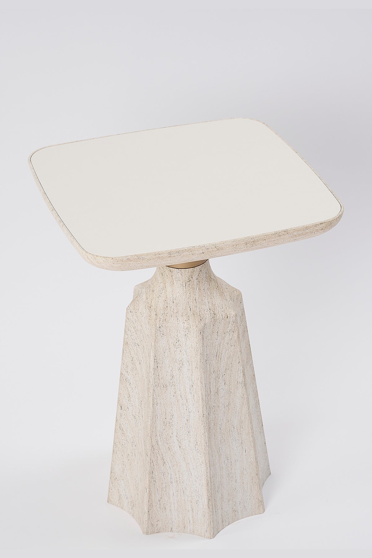 Marmaros Travertine Modern Single Side Table | One-Piece Large Size Coffee Table