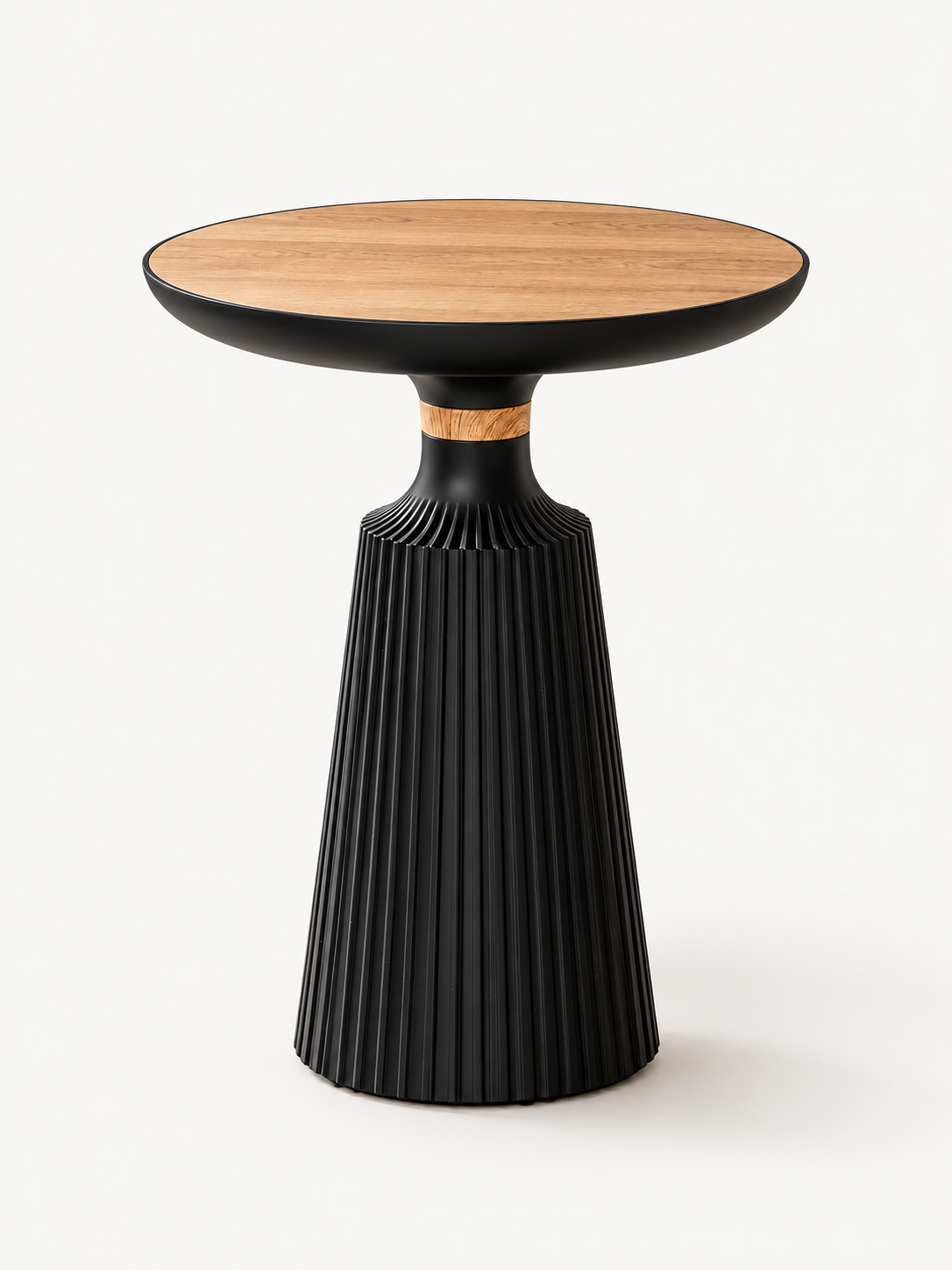 Calista Black-Wood Modern Single Side Table | One-Piece Large Size Coffee Table
