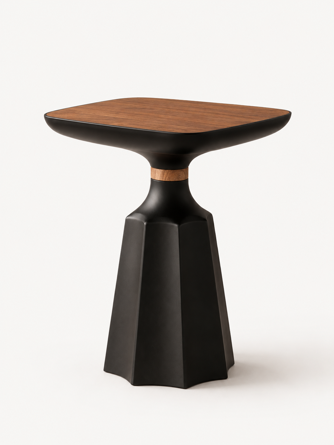 Marmaros Black-Wood Modern Single Side Table | One-Piece Large Size Coffee Table