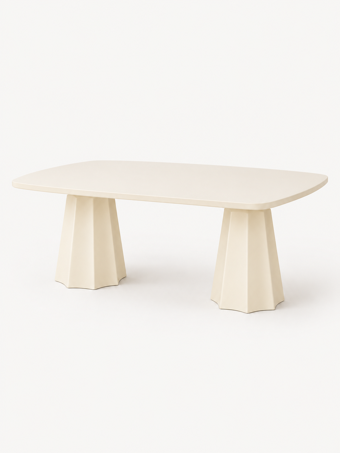 Marmaros Moonstone Modern Coffee Table | Rectangular Top Double-Legged Living Room Table